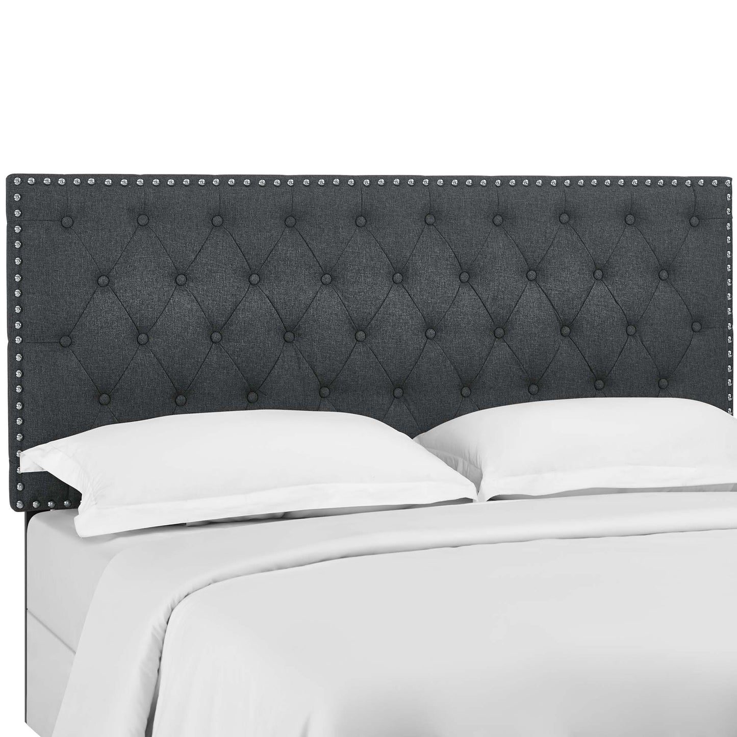 Helena Tufted Upholstered Linen Fabric Full / Queen Headboard