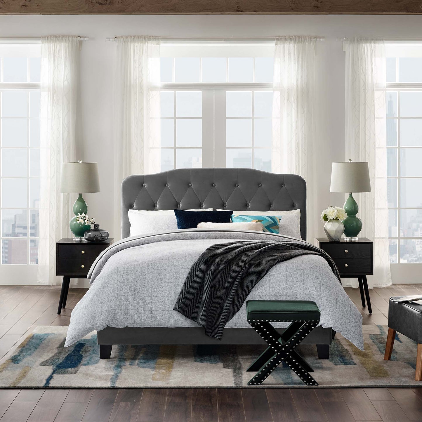 Amelia Performance Velvet Queen Bed