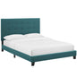 Melanie Tufted Button Upholstered Fabric Twin Platform Bed