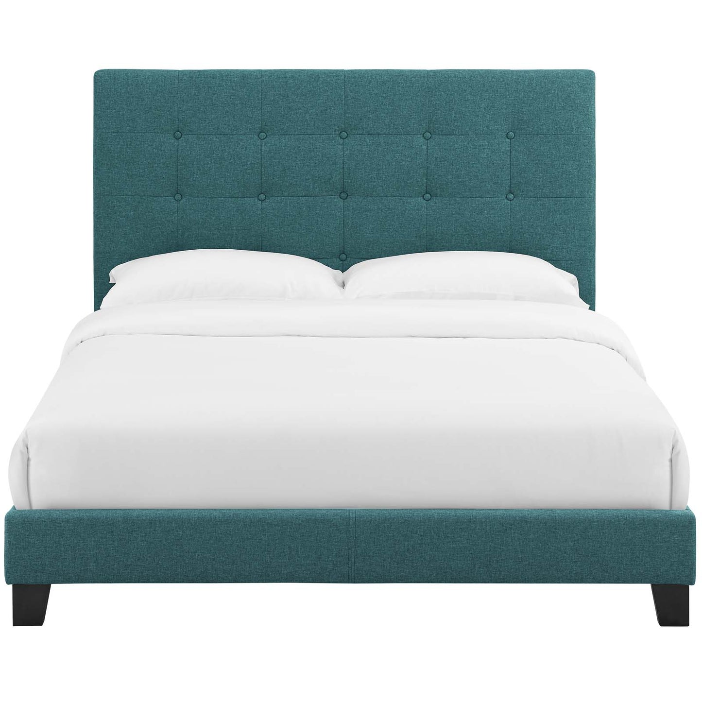 Melanie Tufted Button Upholstered Fabric Twin Platform Bed