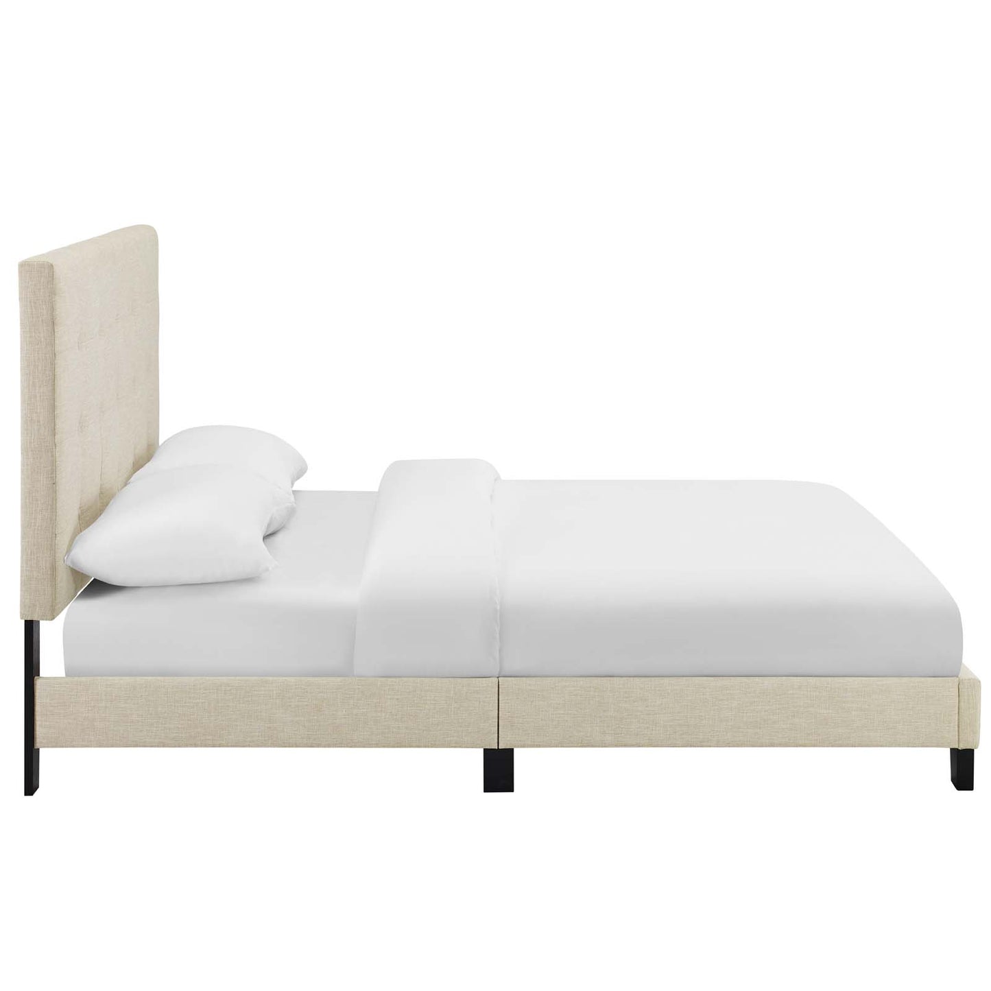 Melanie Tufted Button Upholstered Fabric Full Platform Bed