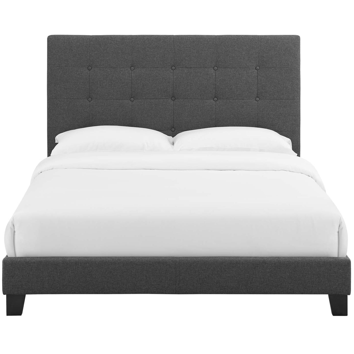 Melanie Tufted Button Upholstered Fabric Full Platform Bed