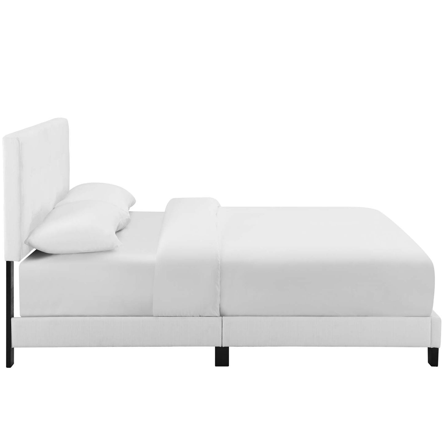 Melanie Tufted Button Upholstered Fabric Full Platform Bed