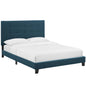 Melanie Tufted Button Upholstered Fabric Queen Platform Bed