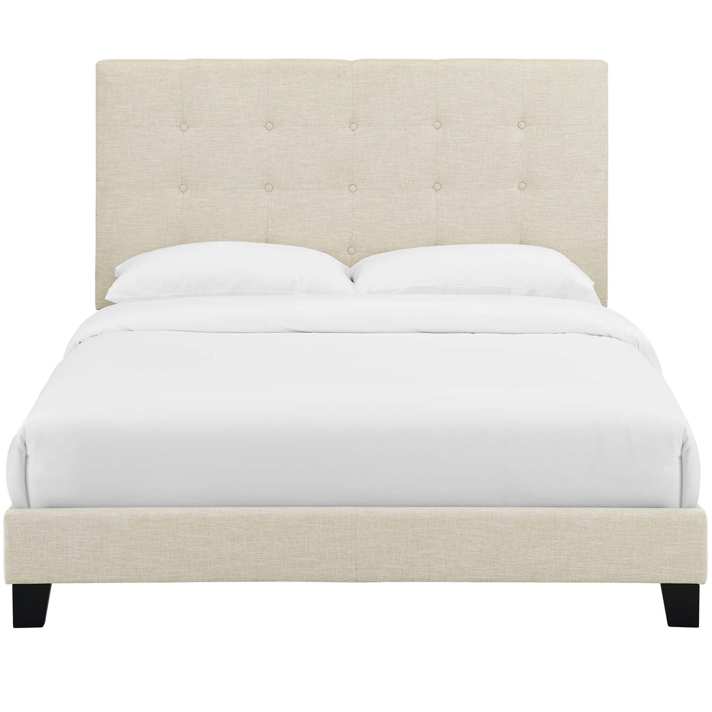 Melanie Tufted Button Upholstered Fabric Queen Platform Bed