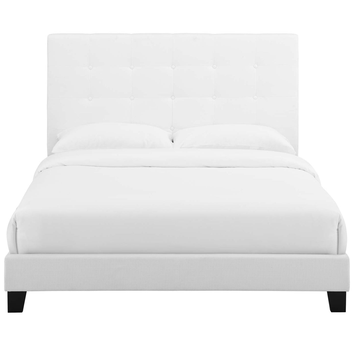 Melanie Tufted Button Upholstered Fabric Queen Platform Bed