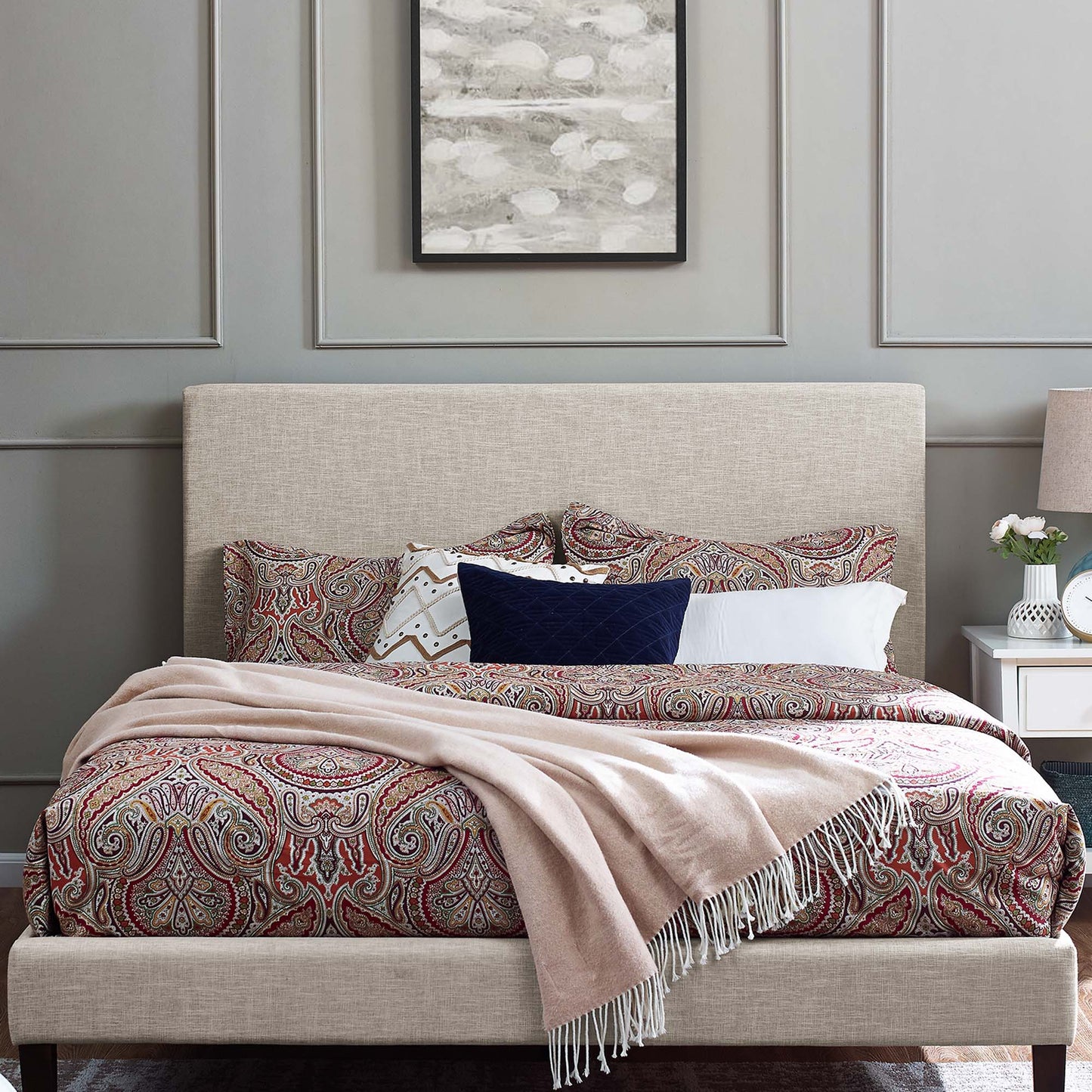 Taylor Upholstered Linen Fabric Full / Queen Headboard