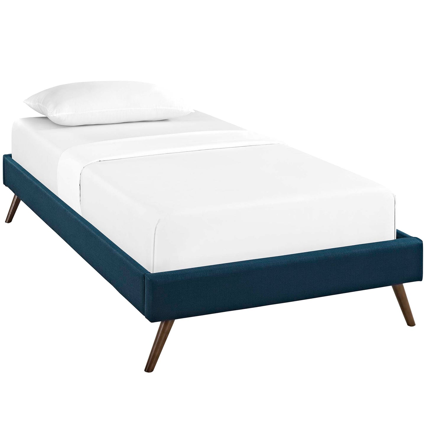 Loryn Fabric Twin Bed Frame with Round Splayed Legs