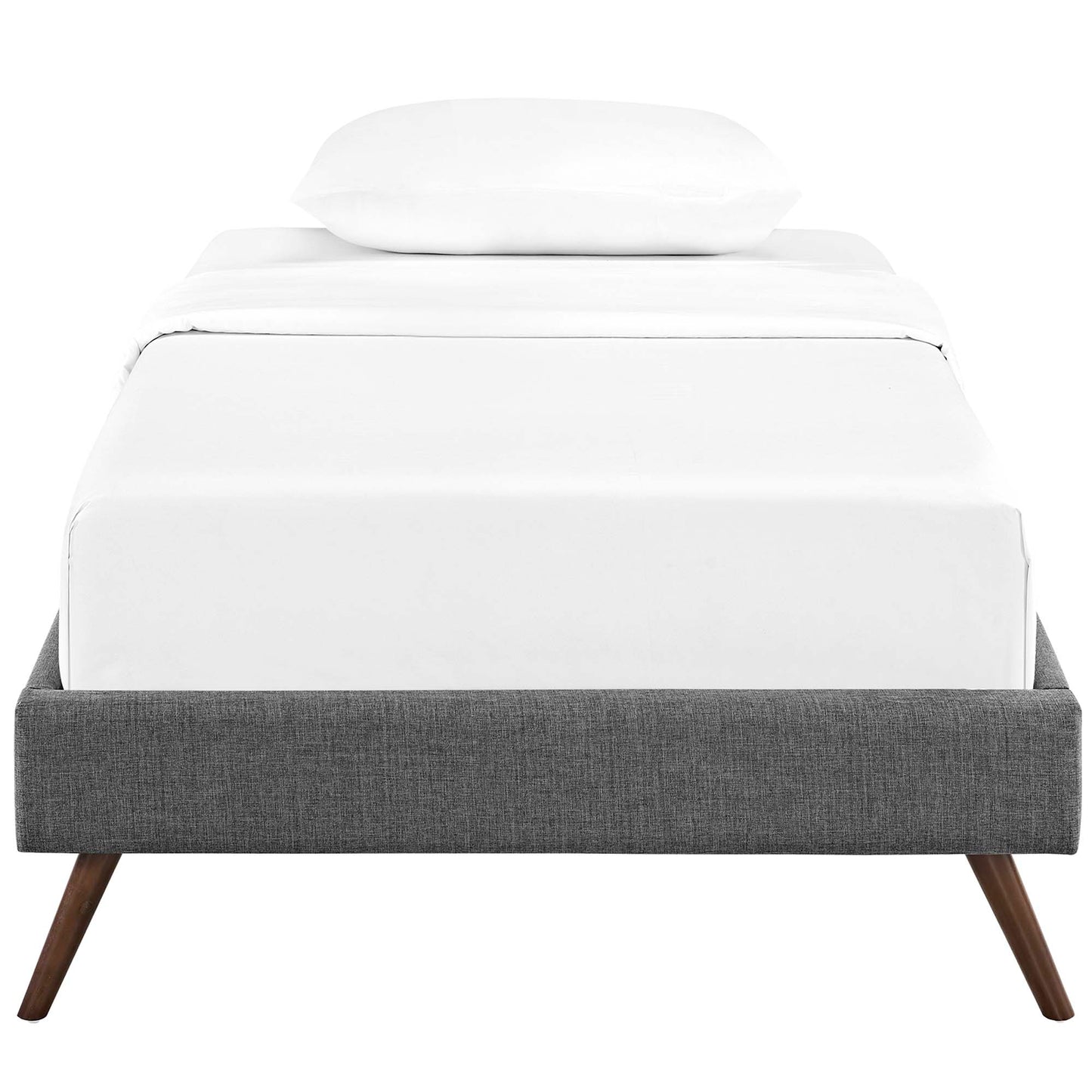 Loryn Fabric Twin Bed Frame with Round Splayed Legs