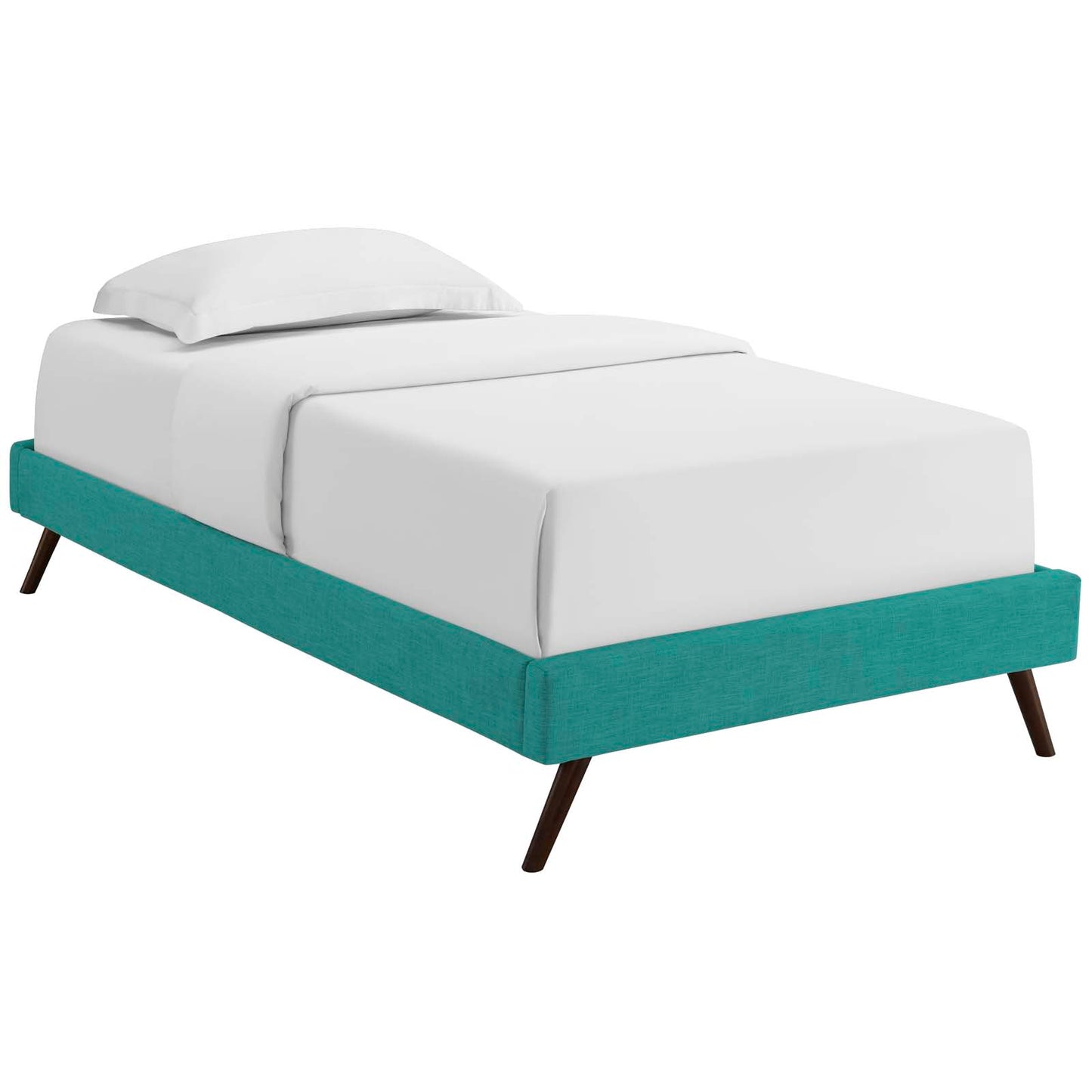 Loryn Fabric Twin Bed Frame with Round Splayed Legs