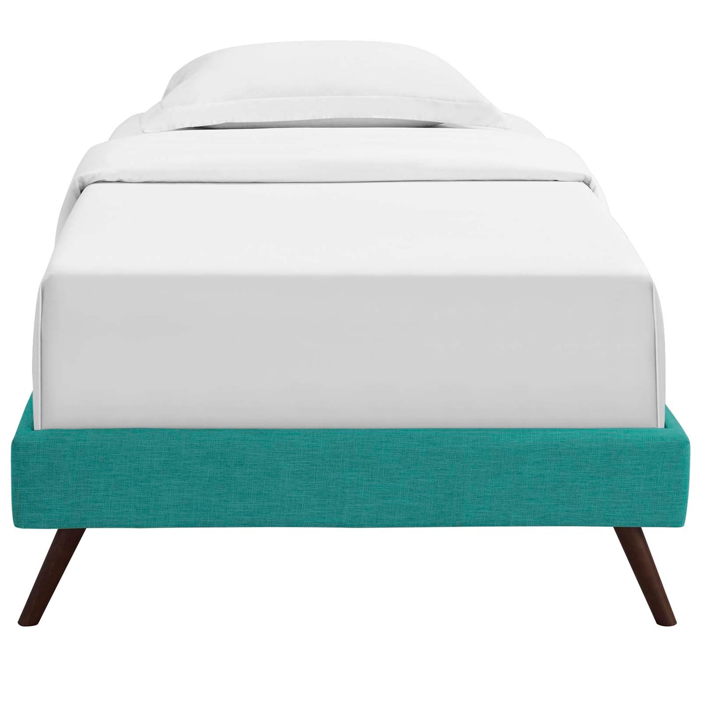 Loryn Fabric Twin Bed Frame with Round Splayed Legs