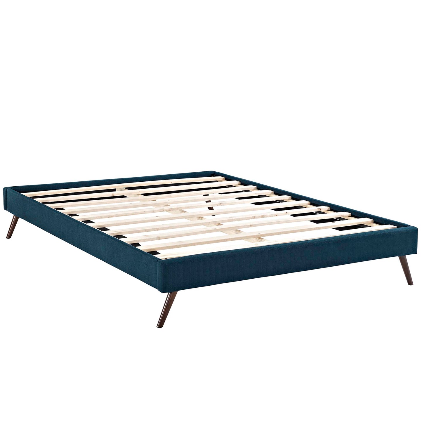 Loryn Fabric Full Bed Frame with Round Splayed Legs