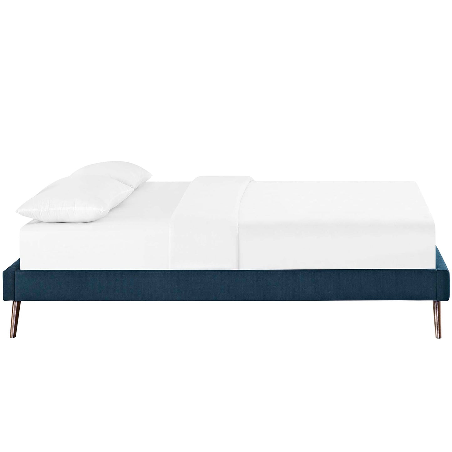 Loryn Fabric Full Bed Frame with Round Splayed Legs