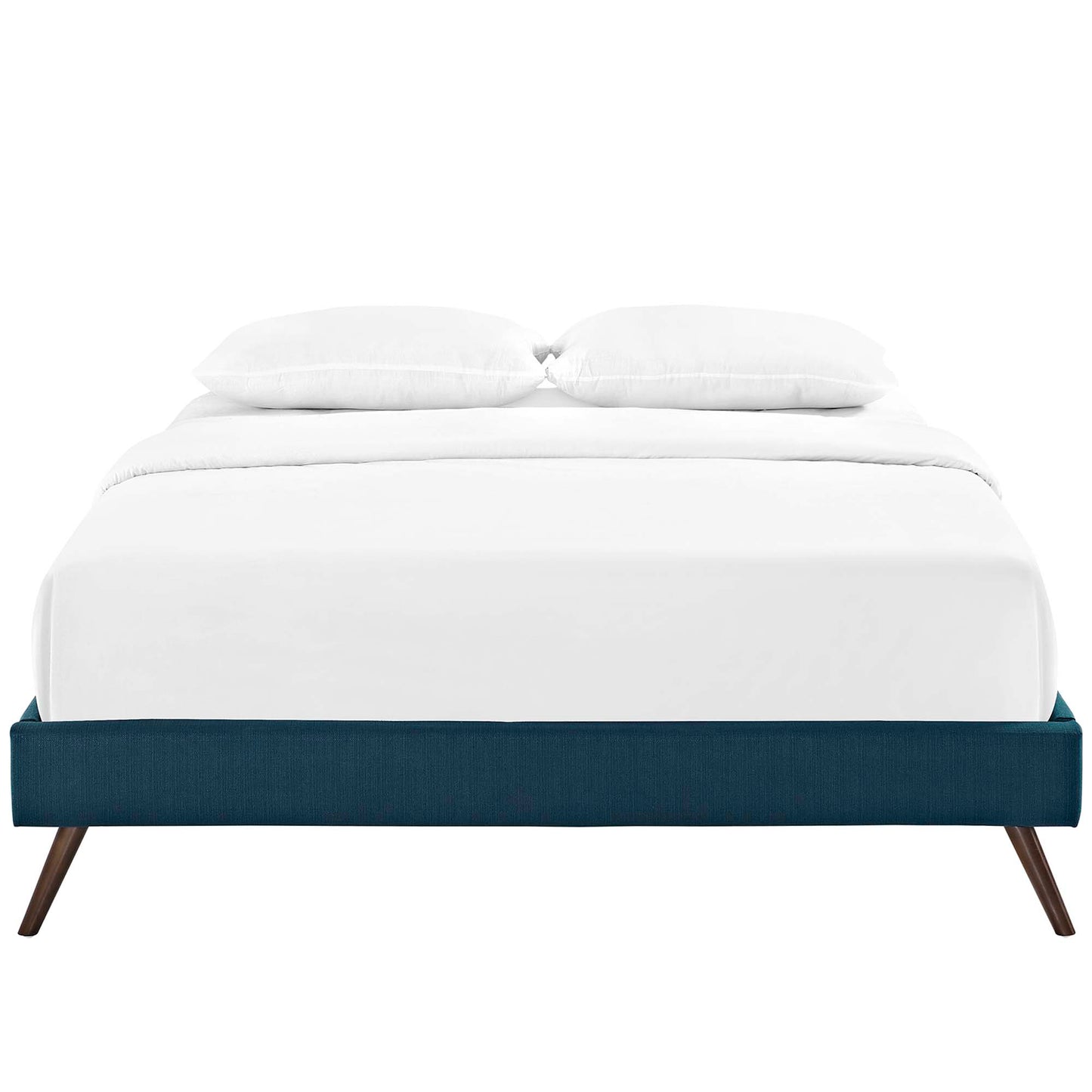 Loryn Fabric Full Bed Frame with Round Splayed Legs