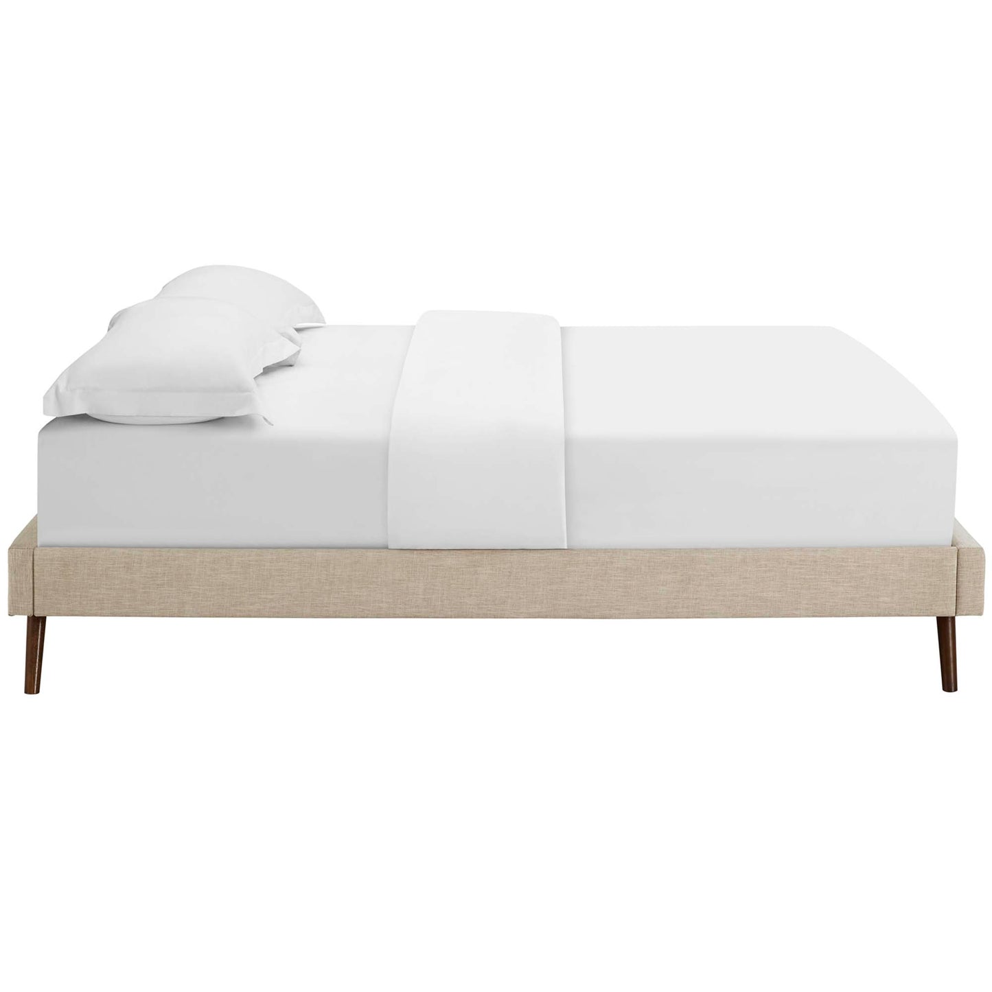 Loryn Fabric Full Bed Frame with Round Splayed Legs