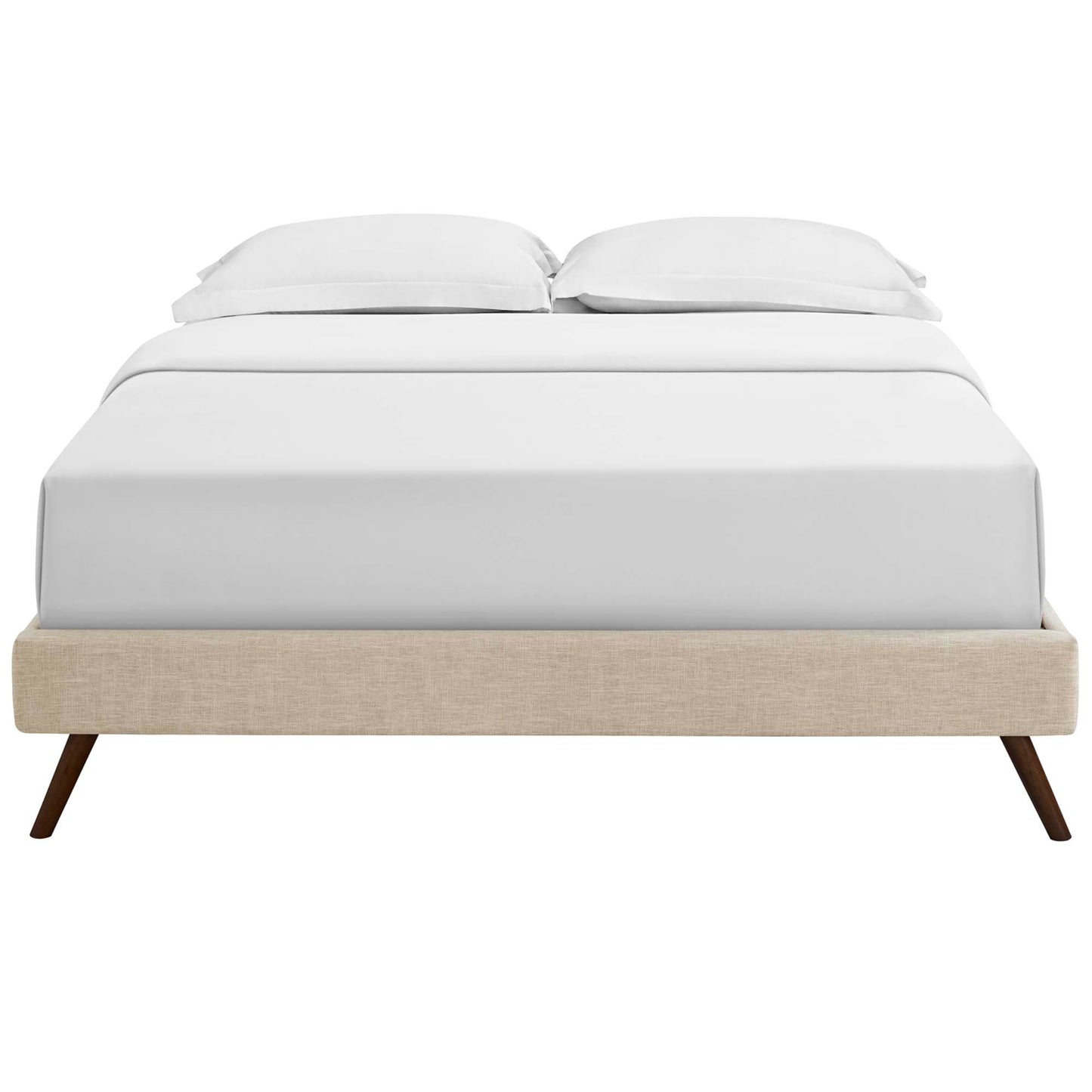 Loryn Fabric Full Bed Frame with Round Splayed Legs