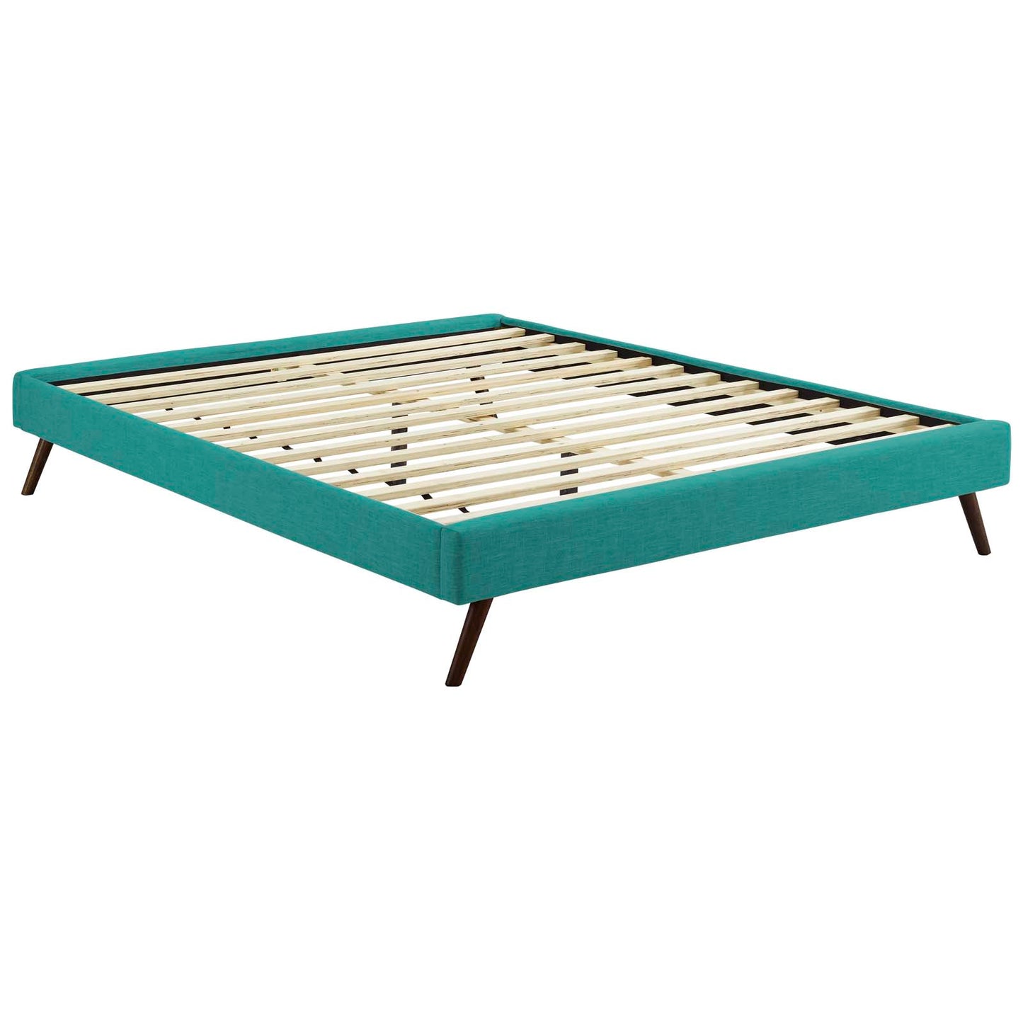 Loryn Fabric Full Bed Frame with Round Splayed Legs