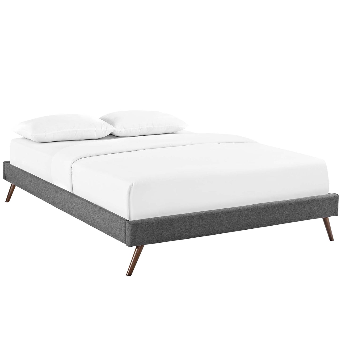 Loryn Fabric Queen Bed Frame with Round Splayed Legs