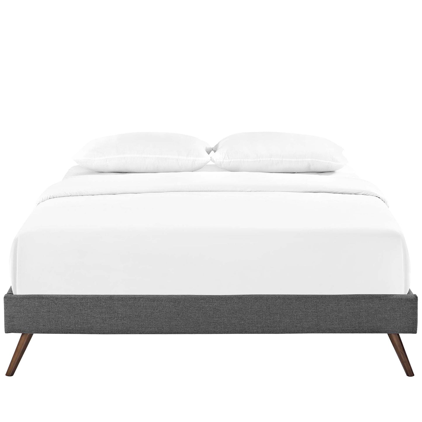 Loryn Fabric Queen Bed Frame with Round Splayed Legs