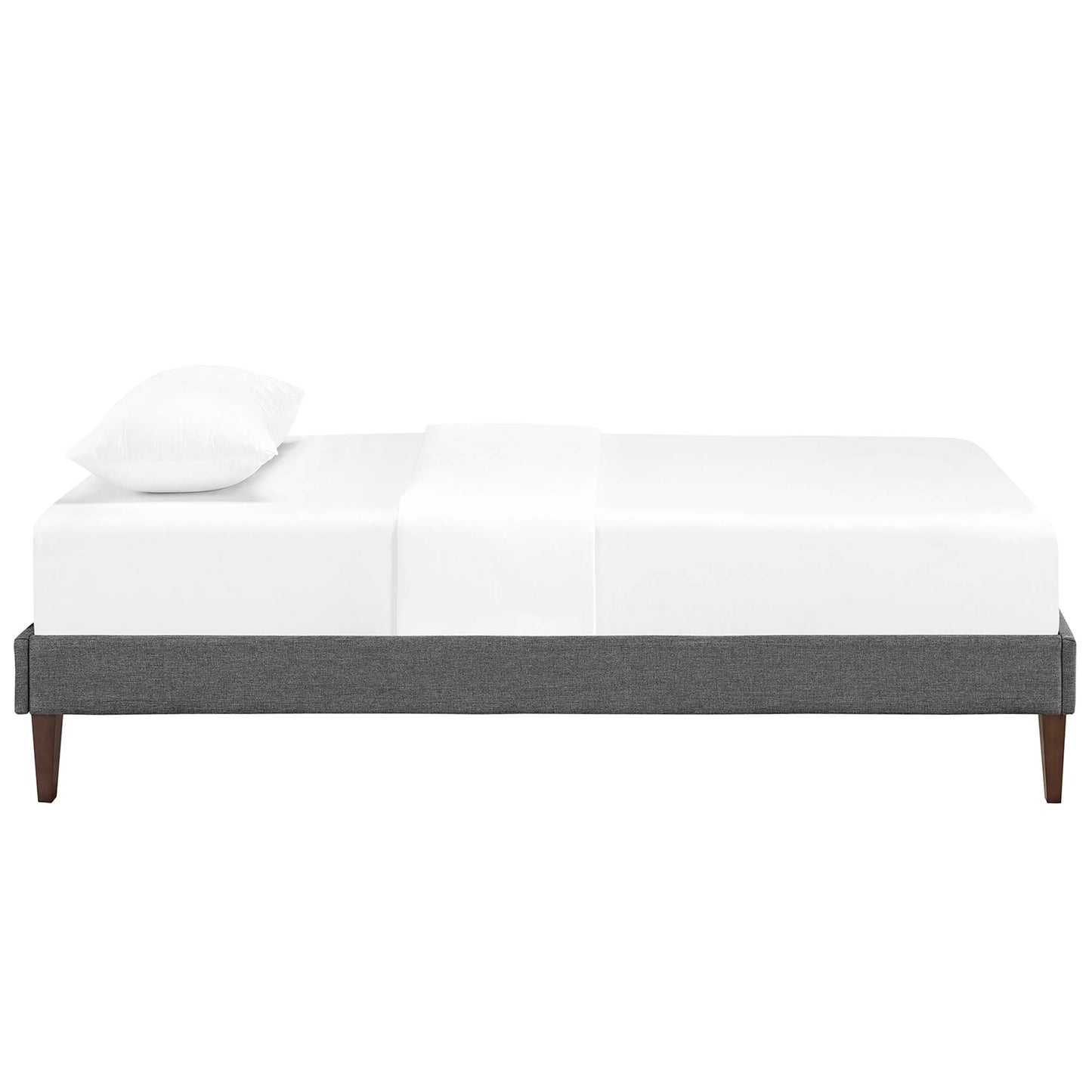 Tessie Fabric Twin Bed Frame with Squared Tapered Legs