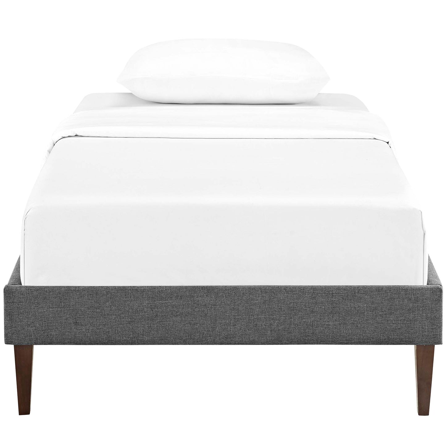 Tessie Fabric Twin Bed Frame with Squared Tapered Legs