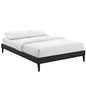 Tessie Vinyl Full Bed Frame with Squared Tapered Legs