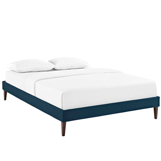 Tessie Fabric Full Bed Frame with Squared Tapered Legs