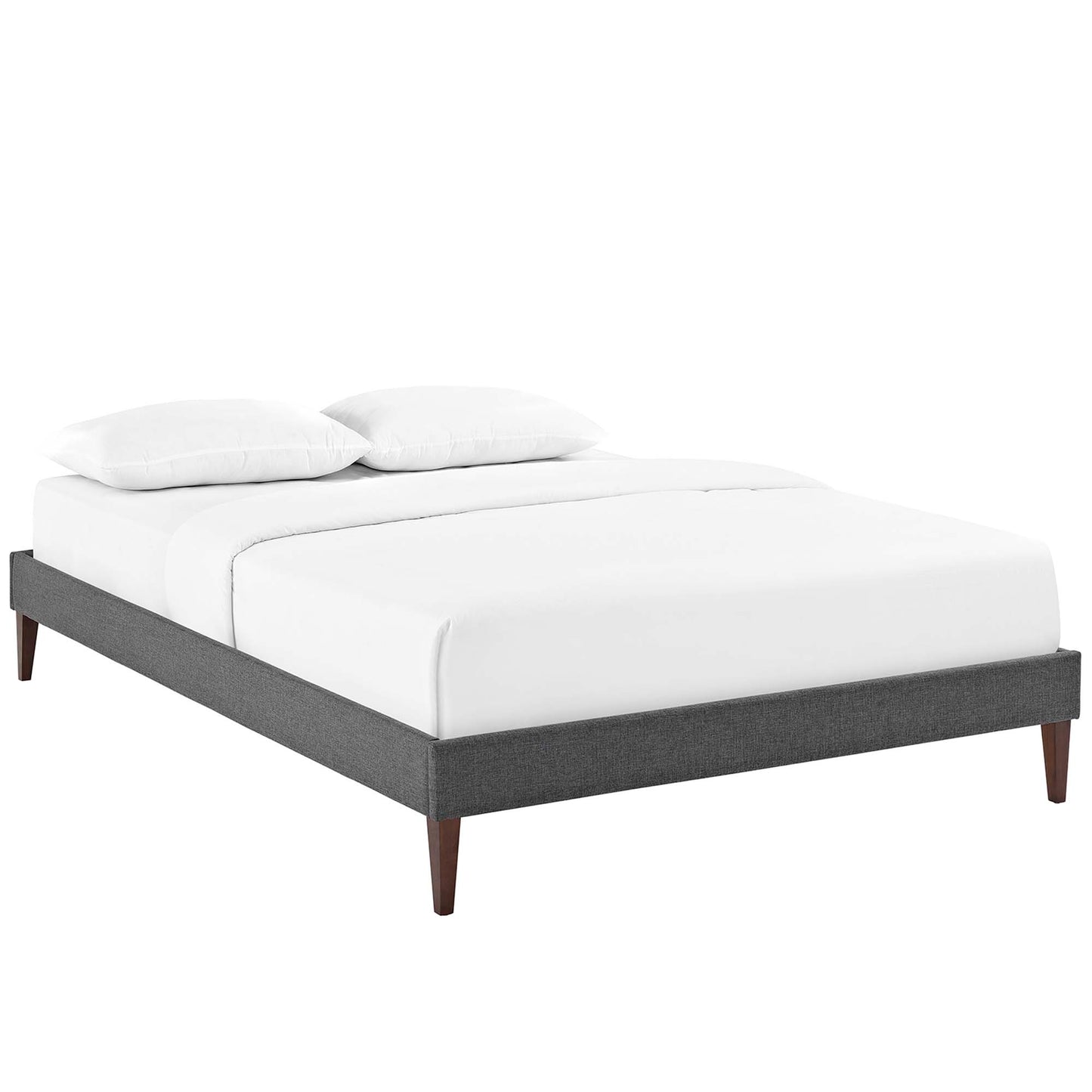 Tessie Fabric Full Bed Frame with Squared Tapered Legs