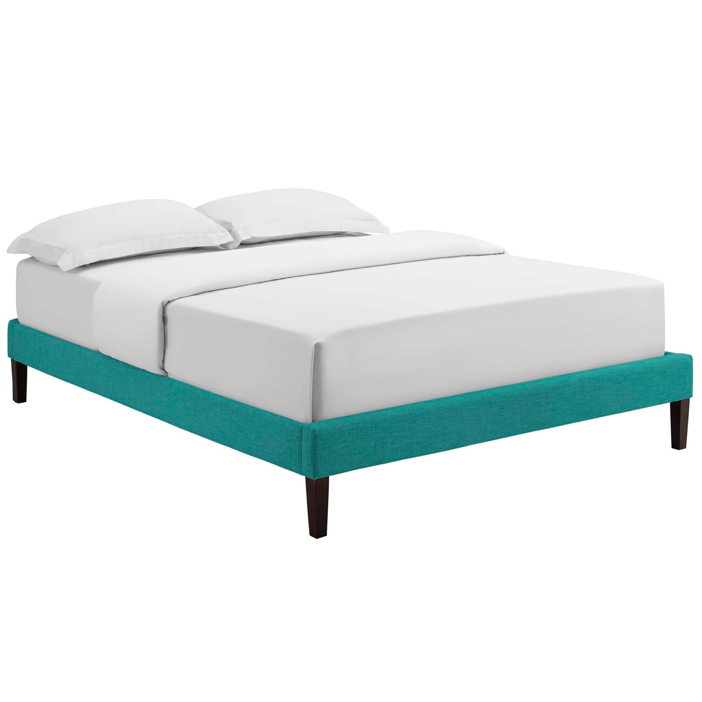 Tessie Fabric Full Bed Frame with Squared Tapered Legs