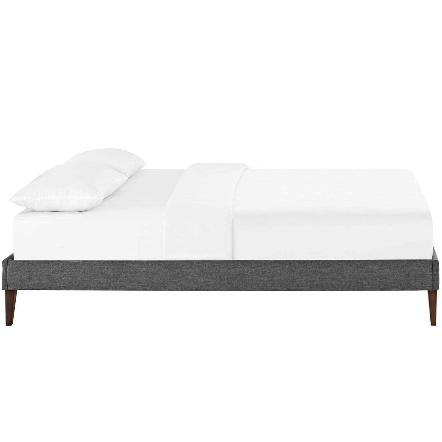 Tessie Fabric King Bed Frame with Squared Tapered Legs