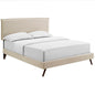 Amaris Fabric Queen Platform Bed with Round Splayed Legs