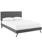 Amaris Fabric Queen Platform Bed with Round Splayed Legs