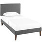 Amaris Fabric Twin Platform Bed with Squared Tapered Legs