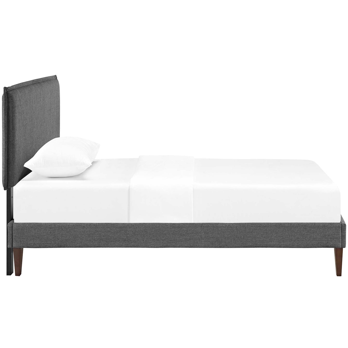 Amaris Fabric Twin Platform Bed with Squared Tapered Legs