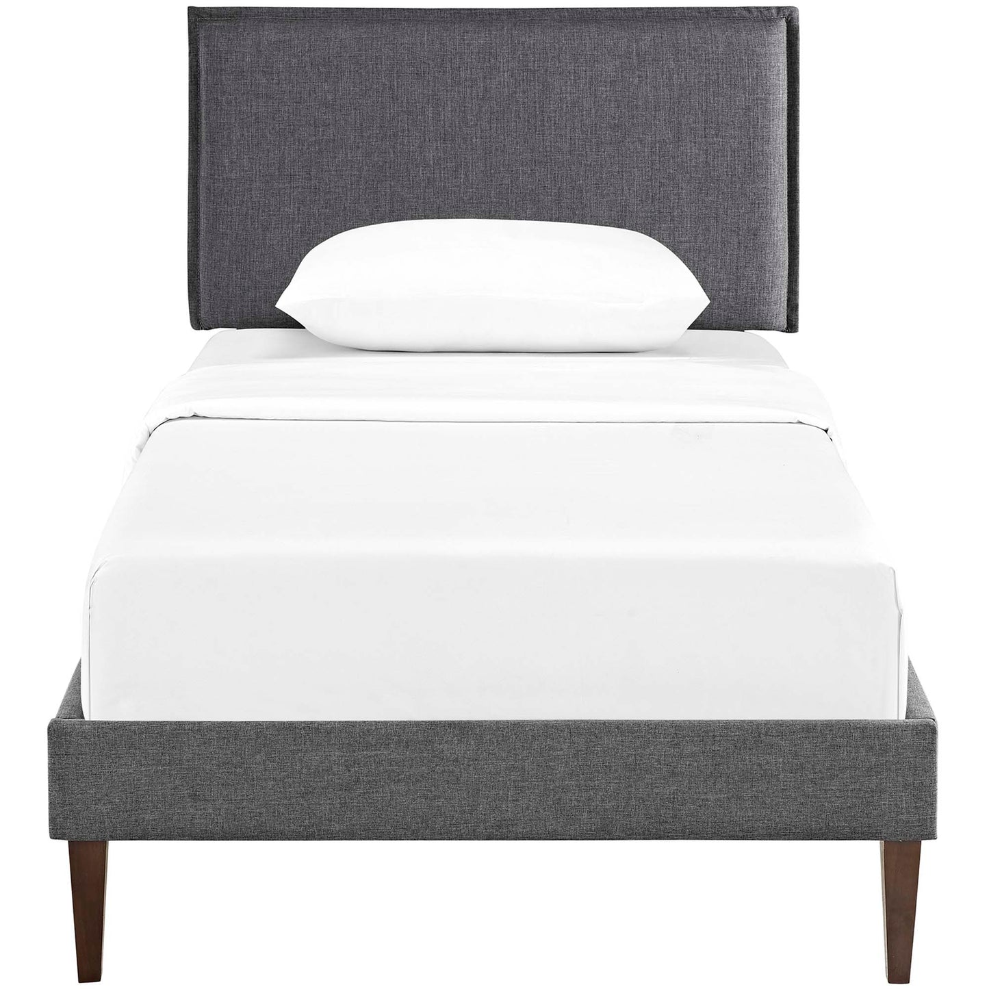 Amaris Fabric Twin Platform Bed with Squared Tapered Legs