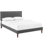 Virginia Fabric Queen Platform Bed with Squared Tapered Legs