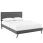 Ruthie Fabric Queen Platform Bed with Round Splayed Legs