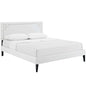 Ruthie Vinyl Queen Platform Bed with Squared Tapered Legs