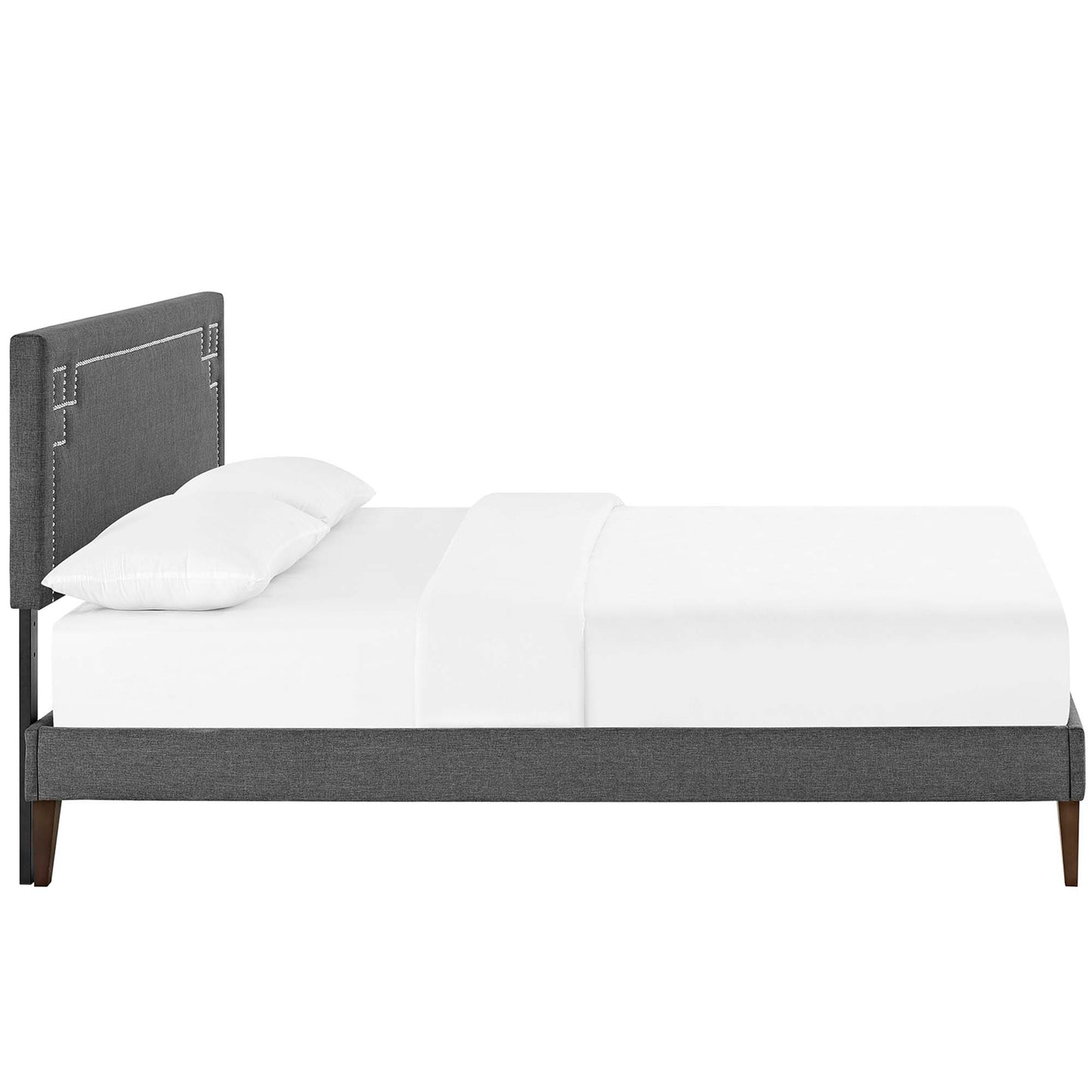 Ruthie Fabric Queen Platform Bed with Squared Tapered Legs