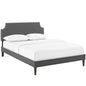 Corene Fabric Full Platform Bed with Squared Tapered Legs