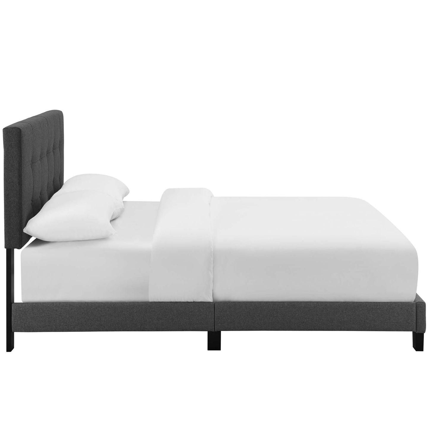 Cama doble tapizada en tela Amira de Modway