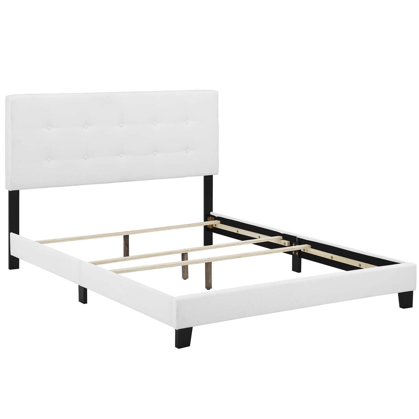 Cama doble tapizada en tela Amira de Modway