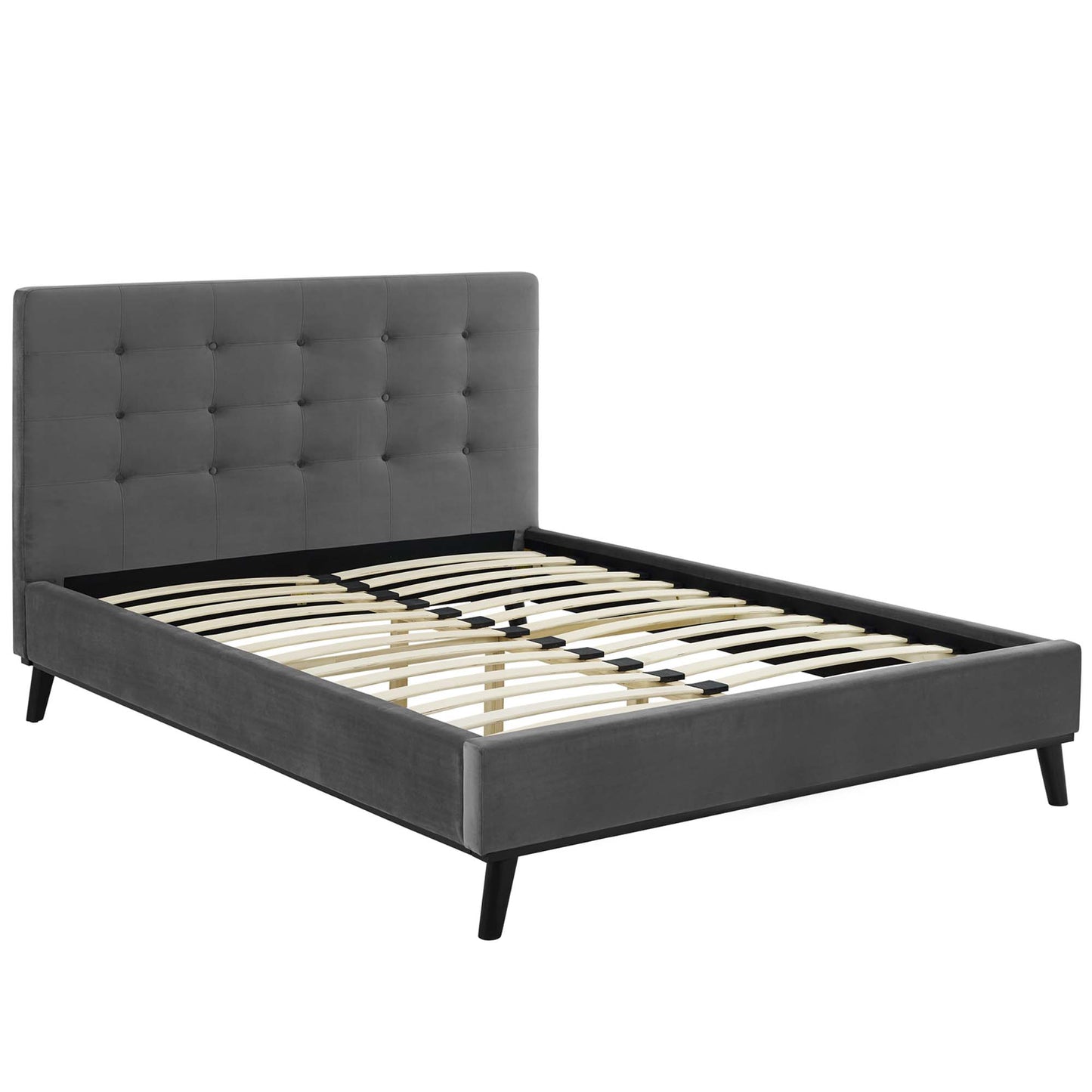 McKenzie Biscuit Tufted Performance Velvet Queen Platform Bed