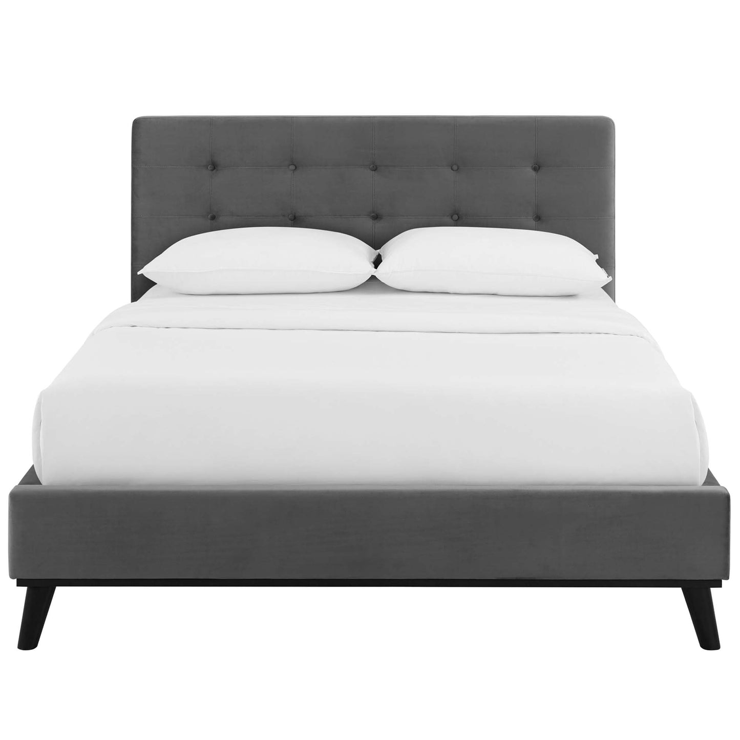 McKenzie Biscuit Tufted Performance Velvet Queen Platform Bed