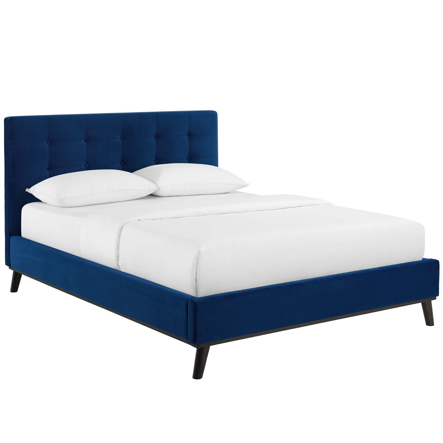 McKenzie Biscuit Tufted Performance Velvet Queen Platform Bed