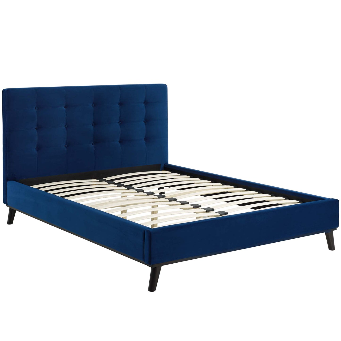 McKenzie Biscuit Tufted Performance Velvet Queen Platform Bed