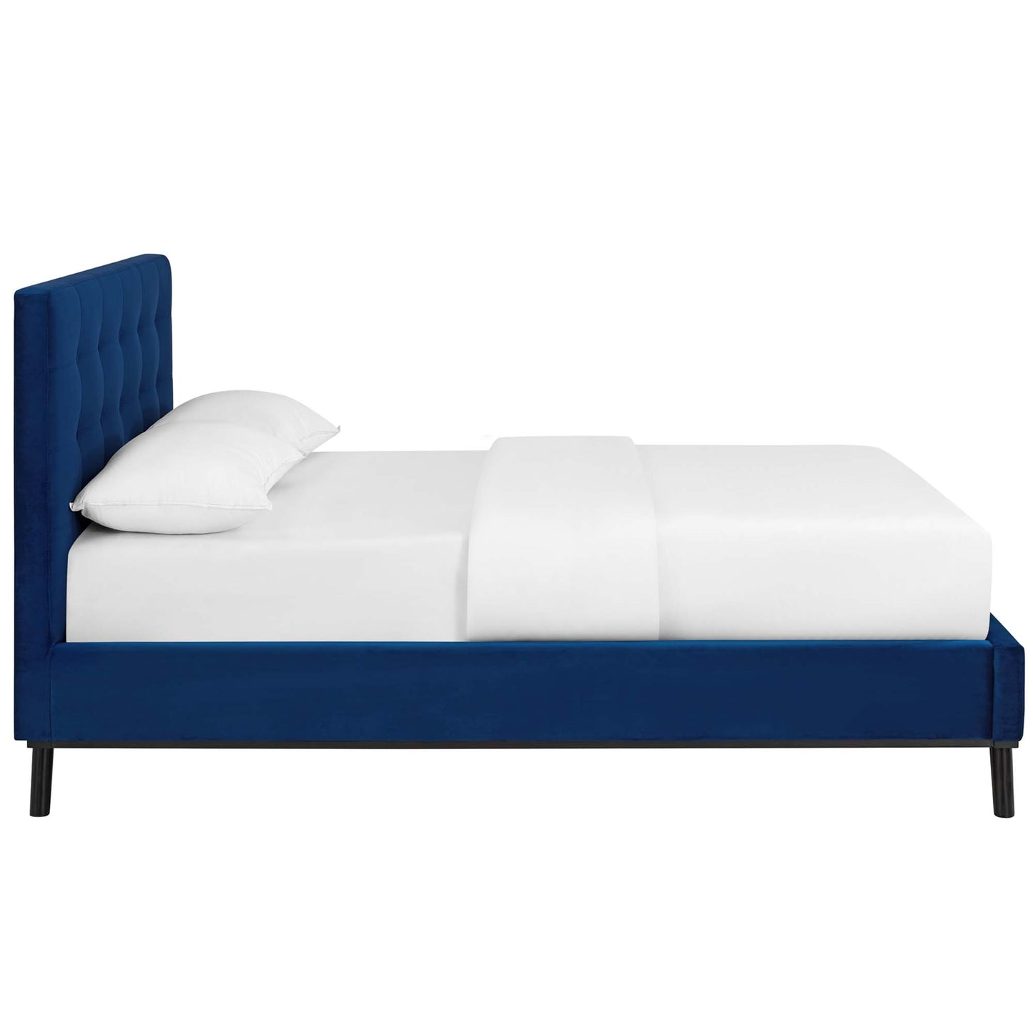 McKenzie Biscuit Tufted Performance Velvet Queen Platform Bed