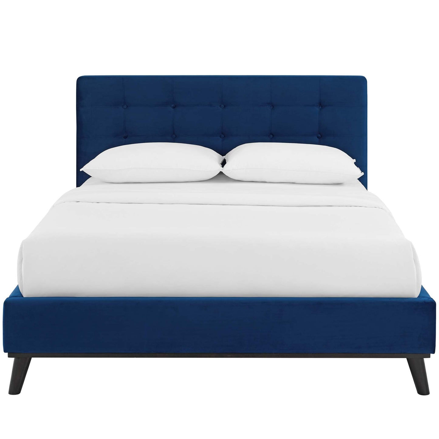 McKenzie Biscuit Tufted Performance Velvet Queen Platform Bed