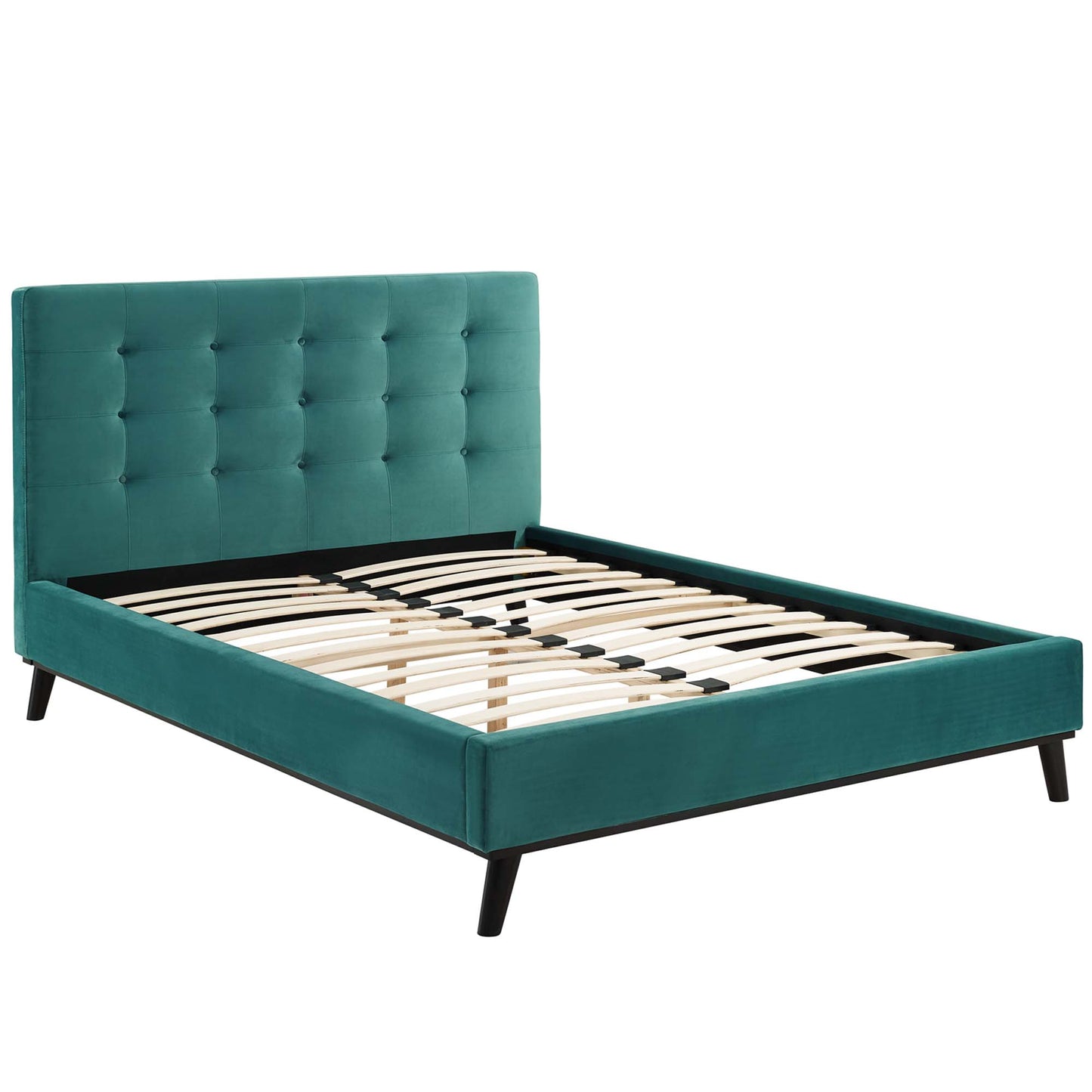 McKenzie Biscuit Tufted Performance Velvet Queen Platform Bed