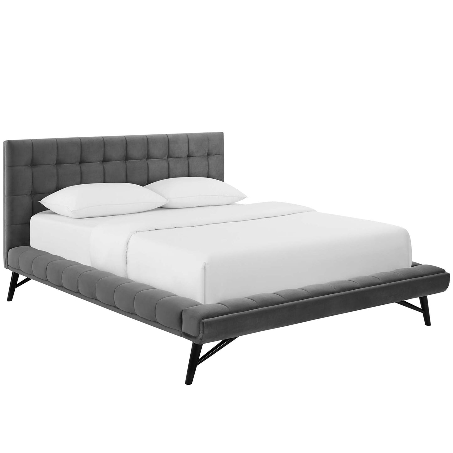 Julia Biscuit Tufted Performance Velvet Queen Platform Bed